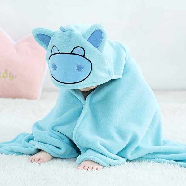 Baby Hooded Animal Bath Towels Ultra Soft Large Swimming Beach Bathrobe, Perfect Shower Gifts for Toddlers Ages 0-5 - Light Blue Light Blue