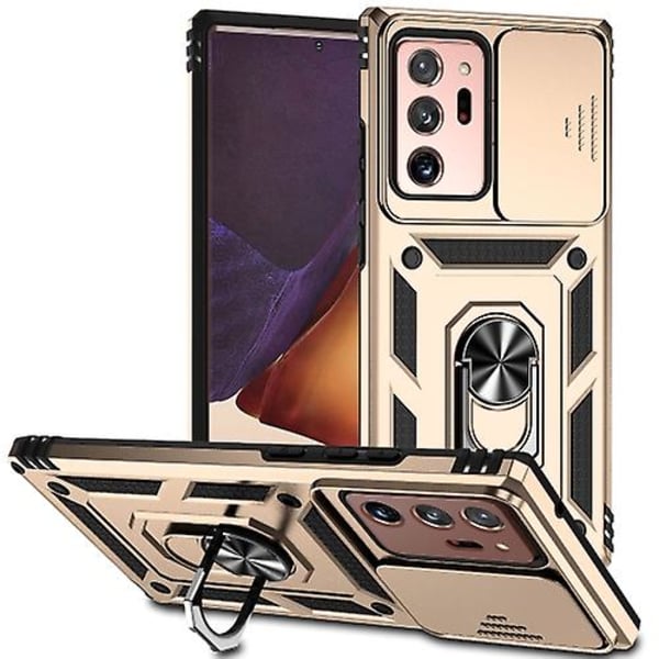 Skyddande mobilfodral med skjutbart kameralucka för Samsung Galaxy Note20 Ultra Gold