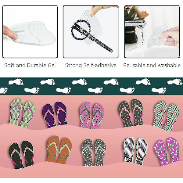 3 par metatarsal dynor för flip-flops, gel metatarsal dynor för flip-flops tofflor sandaler, framfot P Transparent