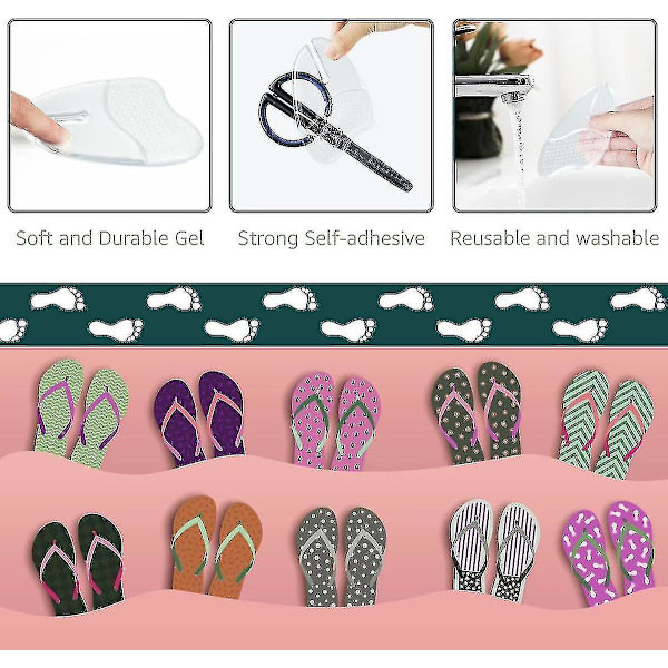 3 par metatarsal puder til klipklapper, gel metatarsal puder til klipklapper, forfodspuder Transparent