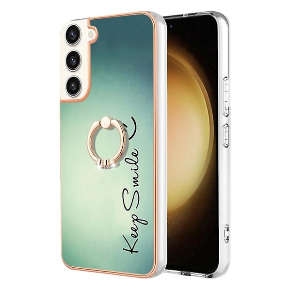 Samsung Galaxy S22+ 5g:lle sähköpinnoitettu, kaksipuolinen Imd-matkapuhelinkotelo rengaspidikkeellä Smile
