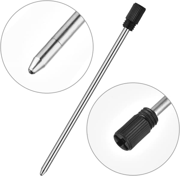 24 styftuspennor med kulspetspåfyllningar för Diamond Crystal-pennor, 7 cm (svart bläck)