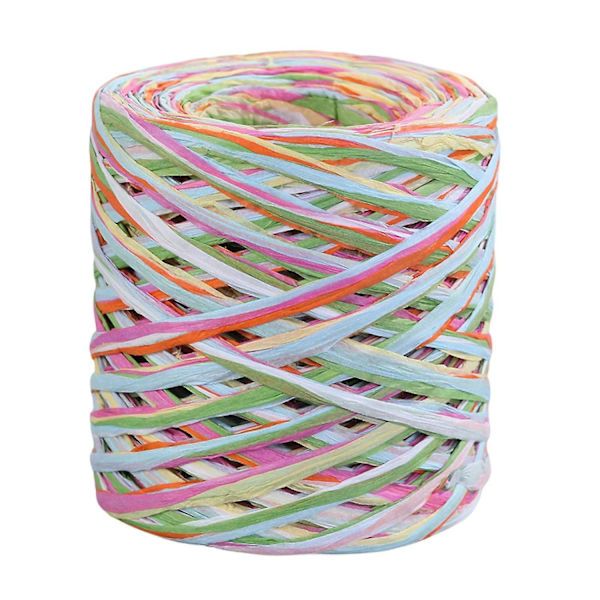 1 rulla paperinarua kierrätettävä DIY kirkas tekstuuri käsin neulottu kääre Raffia olki festivaalille Light Sky Blue