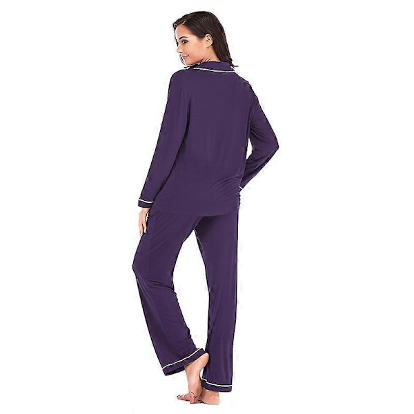 Höst och vinter nya hemtextilier damkläder Modern bomull långa sovbyxor set pyjamas/nattlinne L