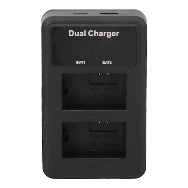 Kaksois-USB-akkulaturi NP FW50:lle A6000 A6400 A7m2 A7r2 S2 A6300 A6100 A5100 Zve10 kameralle LCD-näytöllä 5V