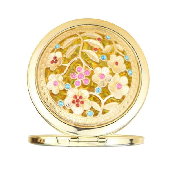 Compact Mirror, Round Small Make-up Mirror In Retro Print