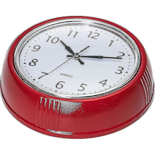 Retro Seinäkello 10 Tuumaa Punainen Keittiö 50-luvun Vintage-design Pyöreä Hiljainen Ei Tikittävä Paristokäyttöinen Laadukas Kvartsikello