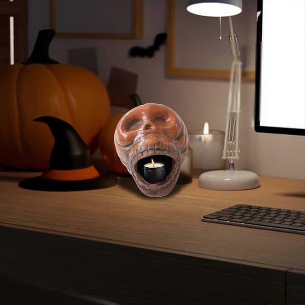 Halloween Lysestake Dekorasjon Påske Dekorasjon Gresskar Lykt Hus Hellig Tre Ramme C