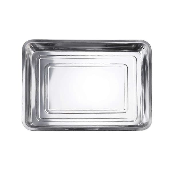 Grillplate i rustfritt stål Gjenbrukbar Tørkebrett Oppvaskmaskin Grillpanne 45x35x4.8cm