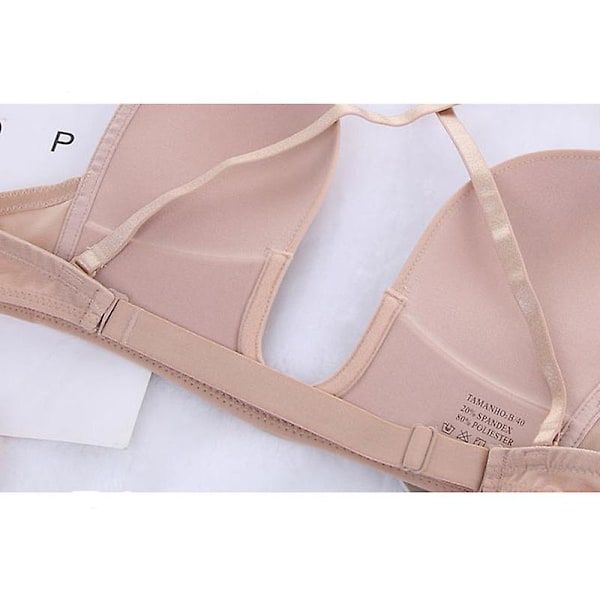 Djupa U-ringade Push-Up Bh för Kvinnor, Multiway Sömlös Lågringad Bh beige C cup