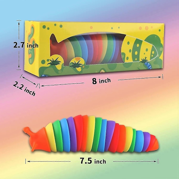 Avlastning leksaker barns pussel vent baby barn gåva tecknad söt regnbåge snigel snigel larv anti stress random color opp bag
