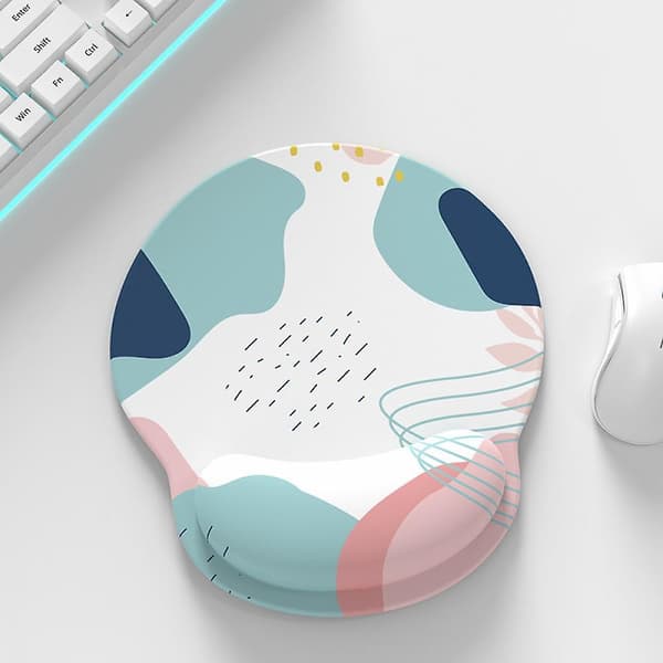 Musematte med håndleddsstøtte, med sklisikker gummibunn Ergonomisk musematte med håndleddsstøtte, behagelig datamusematte for bærbar PC, smertelindrende musematte A