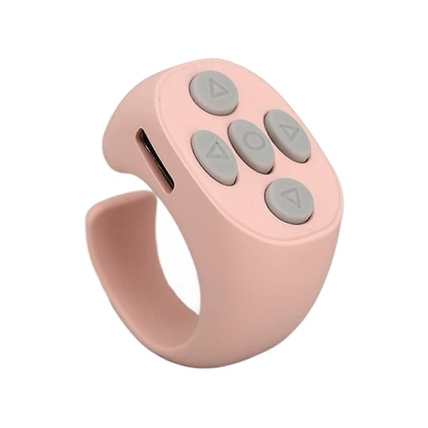 Smart Ring Controller Bluetooth 5.3 Trådlös Fjärrkontroll Sida Vändare För Tik Tok E-bok Pink
