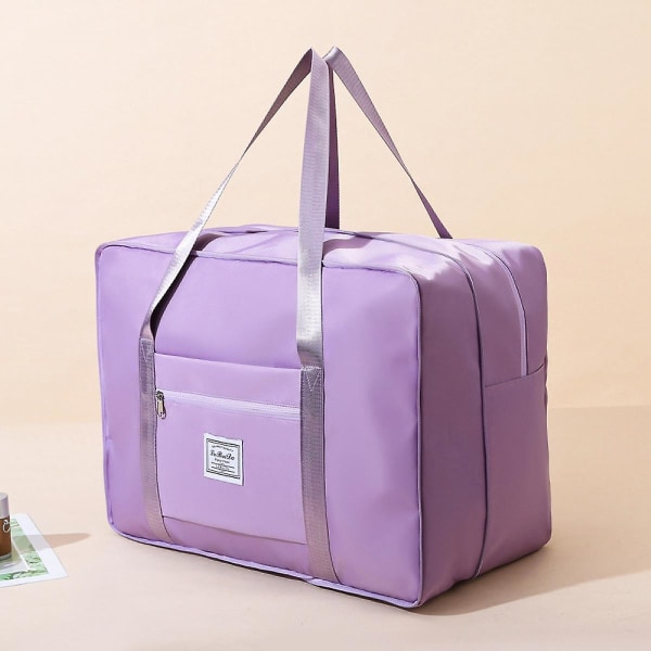 Portable Open End Travel Luggage Baggage Storage Bag Carry Bag Oxford Cloth Large Capacity Purple