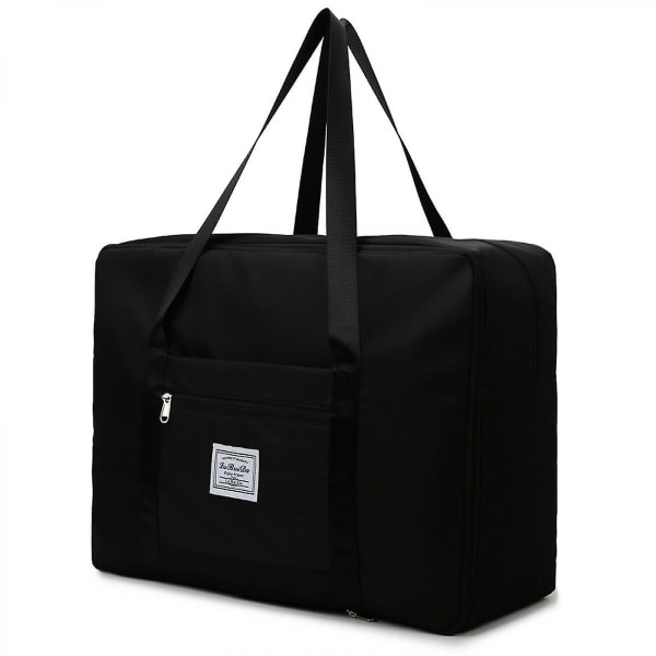 Portable Open End Travel Luggage Baggage Storage Bag Carry Bag Oxford Cloth Large Capacity Black
