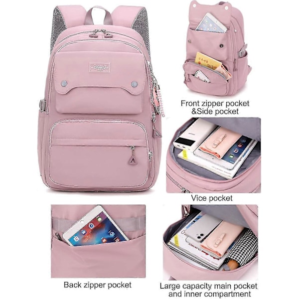 Teen Girls Casual Rygsæk Høj Mellem Skole Daypack Kvinder Daglig Rejse Laptop Taske A Blue