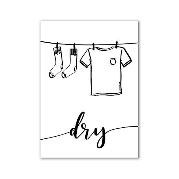 Minimalistiska svartvita figurer väggposters och tryck canvasmålning oramade bilder för tvättstuga och badrumsdekor   Dexterity Games 21x30cm No Frame Pattern03
