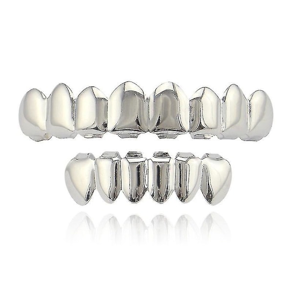 Övre/Nedre Eller Nytt Set Hip Hop Tandgrillz Set Tandgrill Smycken 1st Silver lower teeth