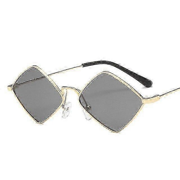 Solglasögon för kvinnor Metall Romb Solglasögon Flerfärgad Valfri gold gray