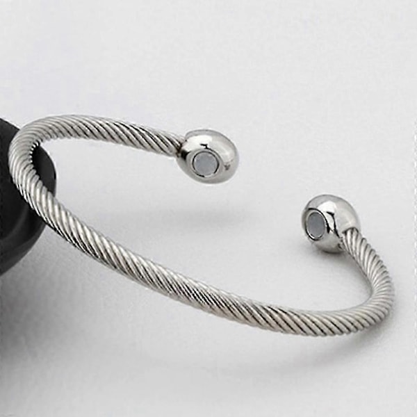 Magnetiskt Koppararmband Terapi Artrit Smärtlindring Armband Magnetiskt Armband Silver