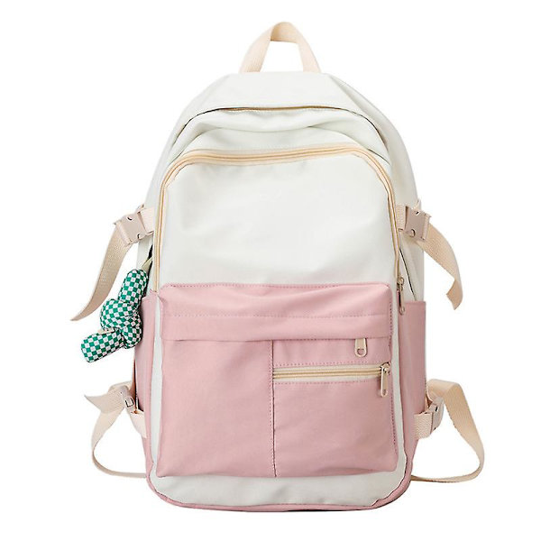 Flickor Gymnasium Ryggsäck Kvinnors Ryggsäck Vattentät Lätt Resa Laptop Ryggsäck pink