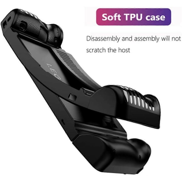 TPU-etui støtsikker beskyttende etui med stativ for Lenovo Legion GO (svart)