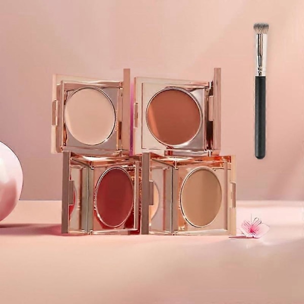 Farge-leire under-øye korrigerende væske, under-øye concealer, under-øye korrigerende væske og børste, mørke ringer under-øye farge-korrigerende væske