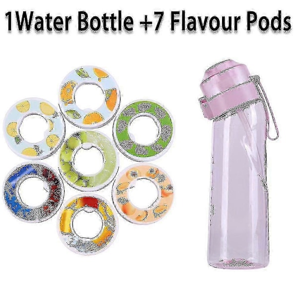 Smagstils Vandflaske Med 7 Smagspods Air Water Up Flaske Frostmat Sort 650ml Air Starter Up Sæt Vandkop Til Camping Sport Kr E China