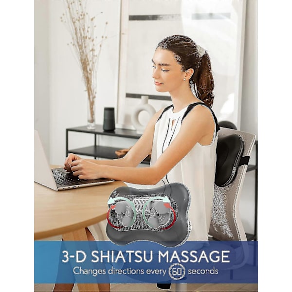 Ryg- og Nakkemassager, Shiatsu Elektrisk Skulder- og Fodmassagepude