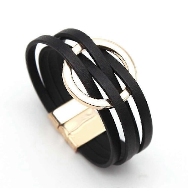 Læderarmbånd til kvinder 2022 Mode Armbånd & Armringe Elegant Multilayer Bredt Wrap Armbånd Kvindelige Smykker Gave Color pattern