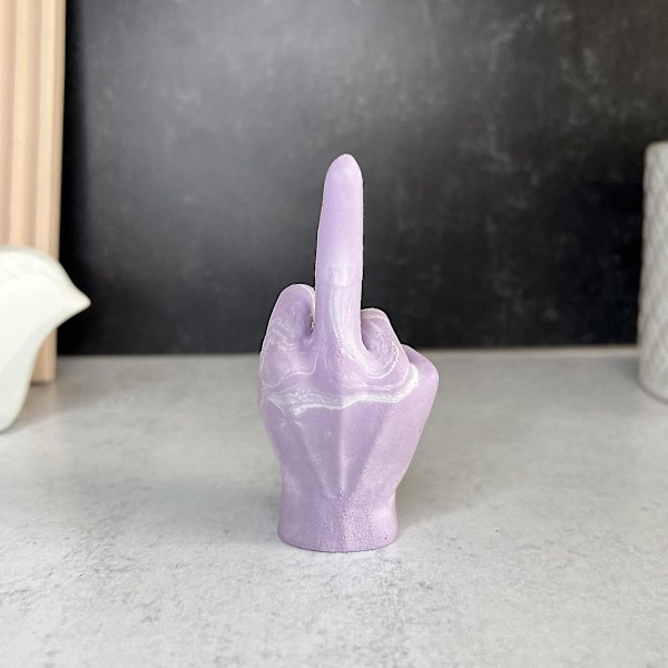 Sjov Langfinger Ringeholder, Marmorstruktur Resin Spoof Langfinger Smykke Display Stativ Til Ringe Organizer Sjov Smykkebakke Purple