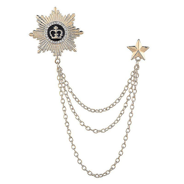Brittiläinen tyyli riipusketju rintakoru retro kristalli corsage pinsi tassel ketju puku takki rintakoru pinsi miehille aviomiehelle lahjat style 5