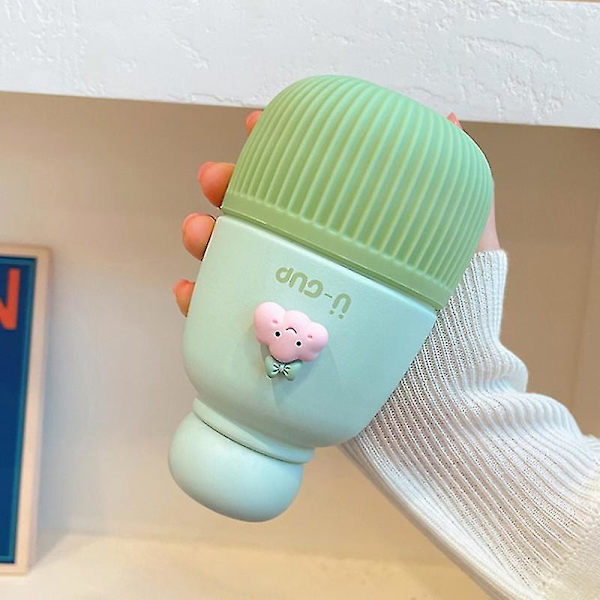250ml Mini Kawaii Termos i Rustfrit Stål til Skole, Kontor, Termiske Kopper til Kvinder, Gave Green