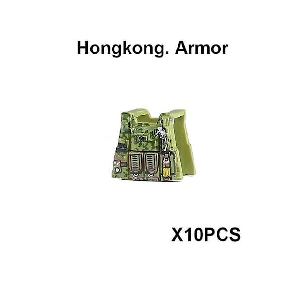 Militära byggklossar Soldatfigurer Gåvor Leksaker Vapen Gevär Special Force SWAT Arm Väst Hjälm Explosionssäkra kläder MOC   Fingerfärdighetsspel NO.7--10PCS