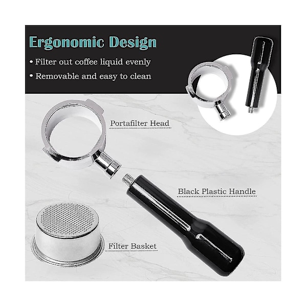 51 mm:n pohjaton portafilteri 2 korvalla ECP3420/ec155/bco430/ec260 -kahvikoneille, Espresso-portafilteri
