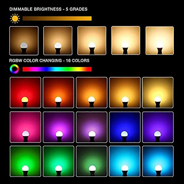 Väriä vaihtava led-lamppu Ir-kaukosäätimellä E27rgbww, 10w, 220v