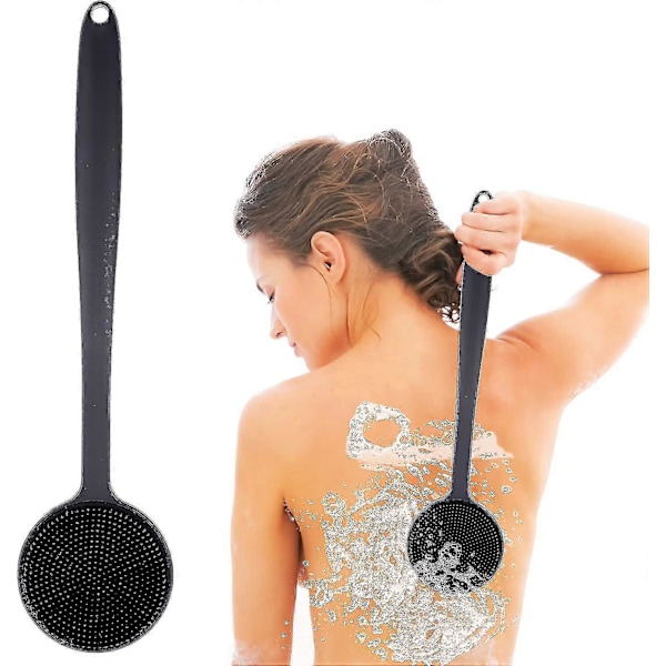 Back Scrubber Silicone Body Scrubber Long Handle Bath Shower Back Brush Body Exfoliator (long Handle)