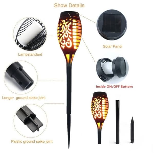 12 LED Solarlampa Flimrande Ljus Utomhus Trädgårdsdekor - 4-pack