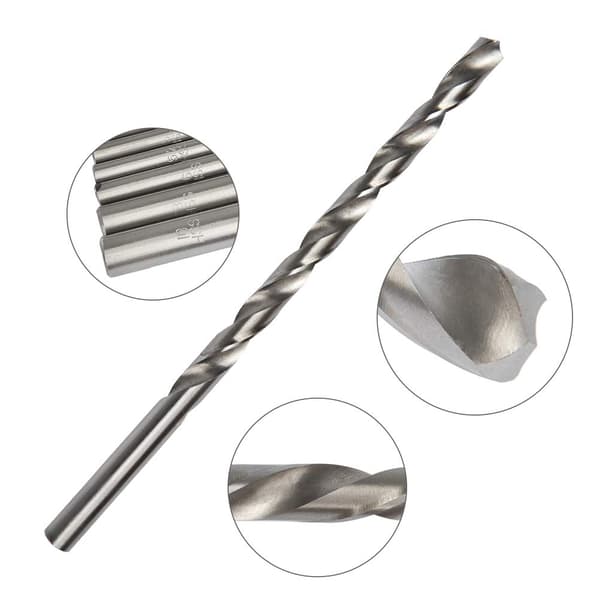 8 st 200 mm extra långt borrset, diameter 4 mm, 4,2 mm, 4,5 mm, 5 mm, 5,2 mm, 6 mm, 8 mm, 10 mm