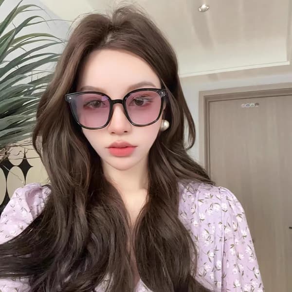 Nya andra generationens vikbara glasögon, fashionabla solglasögon gradient pink