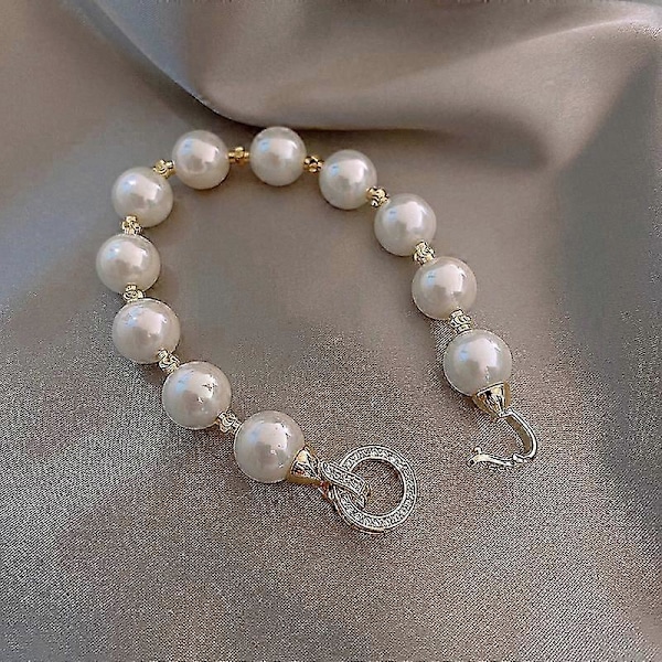 2024 Ny Ankomst Retro Let Luksus Elegant Zirkon Cirkel Perle Armbånd Til Kvinder Mode Sød Krystal Smykker Fest Gaver