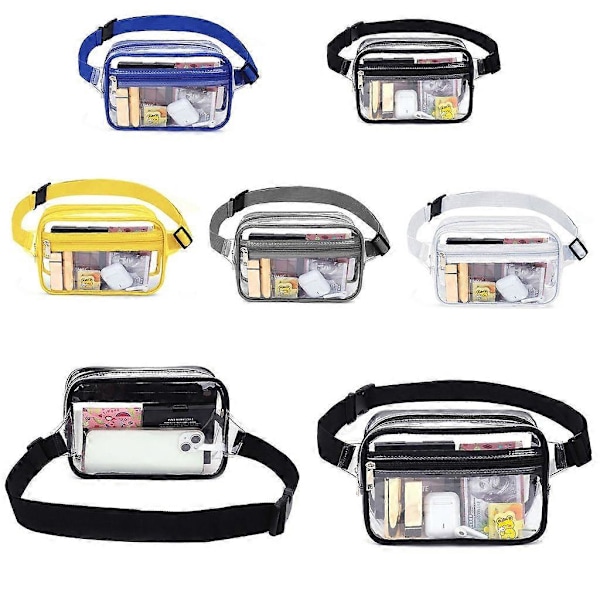 Genomskinlig PVC-väska Transparent Strandväska Crossbody-väska Midjeväska Konsertväska red
