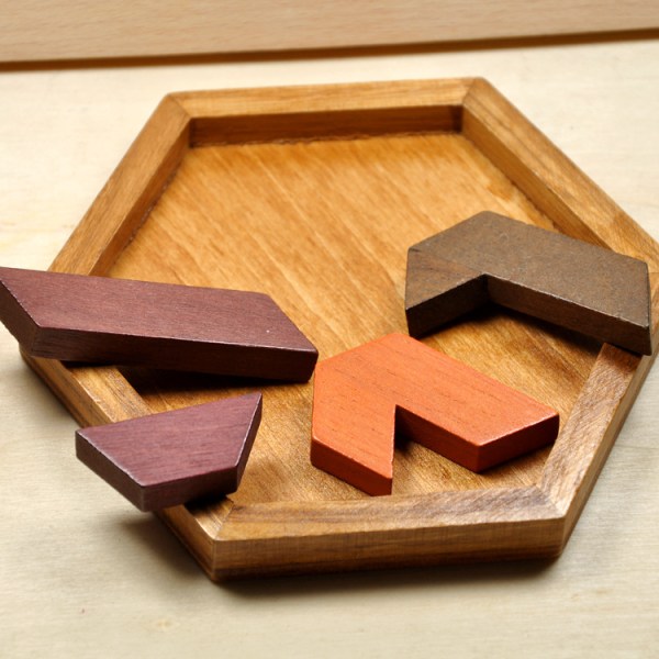 Hexagonal Tangram Wooden Puzzle for Children and Adults