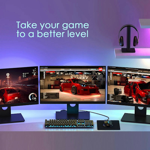 LTTENY 5m LED-lysstripe, fjernkontroll RGB lysstripe