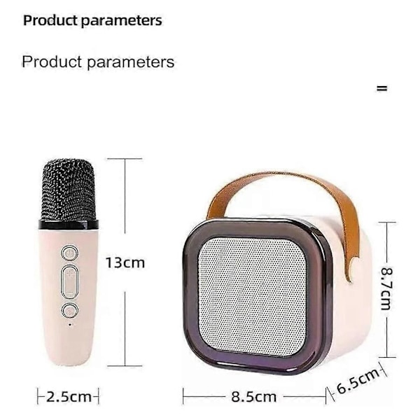 Mini Karaoke Maskin, Mini Karaoke Maskin med 1/2 Trådlösa Mikrofoner purple Single microphone