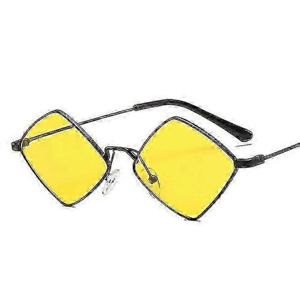 Solglasögon för kvinnor Metall Romb Solglasögon Flerfärgad Valfri black yellow