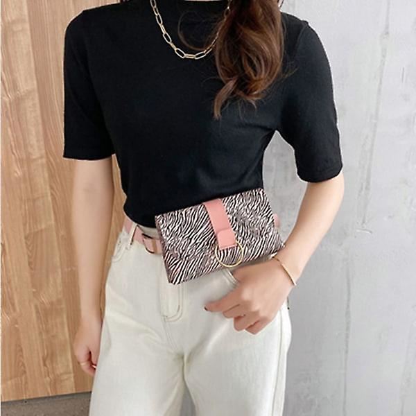 Naisten vyölaukku läppä nahkainen fanny pack Pink