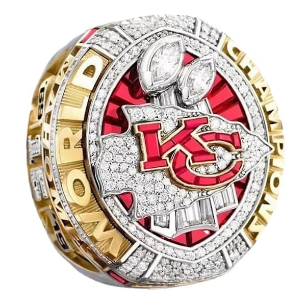 Alloy Ring Mænd Kansas City Chiefs Ring Mahomes Patrick Super Bowl Replica Ring Med Æske Size 8