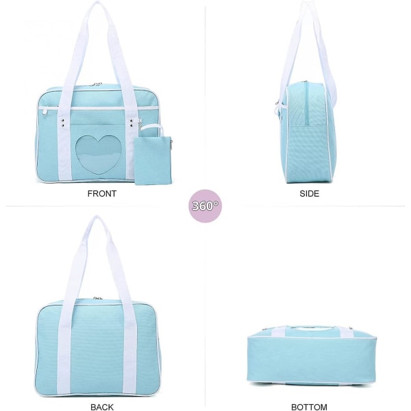Ita Bag Heart Japanese School Bag Large Anime Shoulder Bag Kawaii Handbag For Women A916-171 Blue
