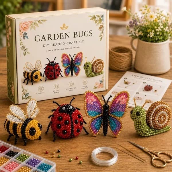 Lite 3D Perledyr Håndverkssett Håndlaget DIY Dyreperesett Garden bug